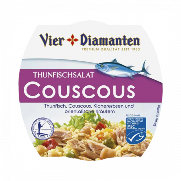 Vier Diamanten MSC Thunfischsalat Couscous, 160 Gramm